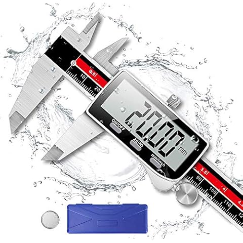 Digital Vernier Caliper, Orthland Digital Caliper 150mm with Extra-Large LCD Screen, Digital Precision Measuring Micrometer Stainless Steel Water and Splash Resistant with mm/inch Conversion Cover