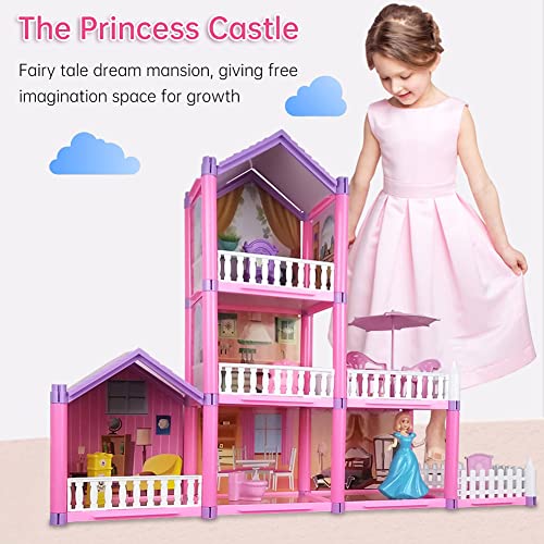 LICHENGTAI Puppenhaus mit Möbeln und Zubehör, Puppenhaus Miniatur mit Möbeln, Traumhaus Puppenhaus Set Kinder DIY… – Bild 8