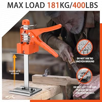 Labor Saving Arm Jack Handle 2 Pack,15 in Construction Jack,Multifunctional Furniture Jack for Installing Cabinets and Wall Tile Height Adjuster Handheld Lifter Tool, Load 400LBS, Orange