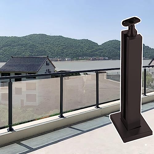 Poste de balaustrada de vidrio negro de 130 cm, soporte para paneles de vidrio, madera y plástico de 10 a 12 mm, elegante columna de barandilla para vallas y patios, diseño duradero y elegante
