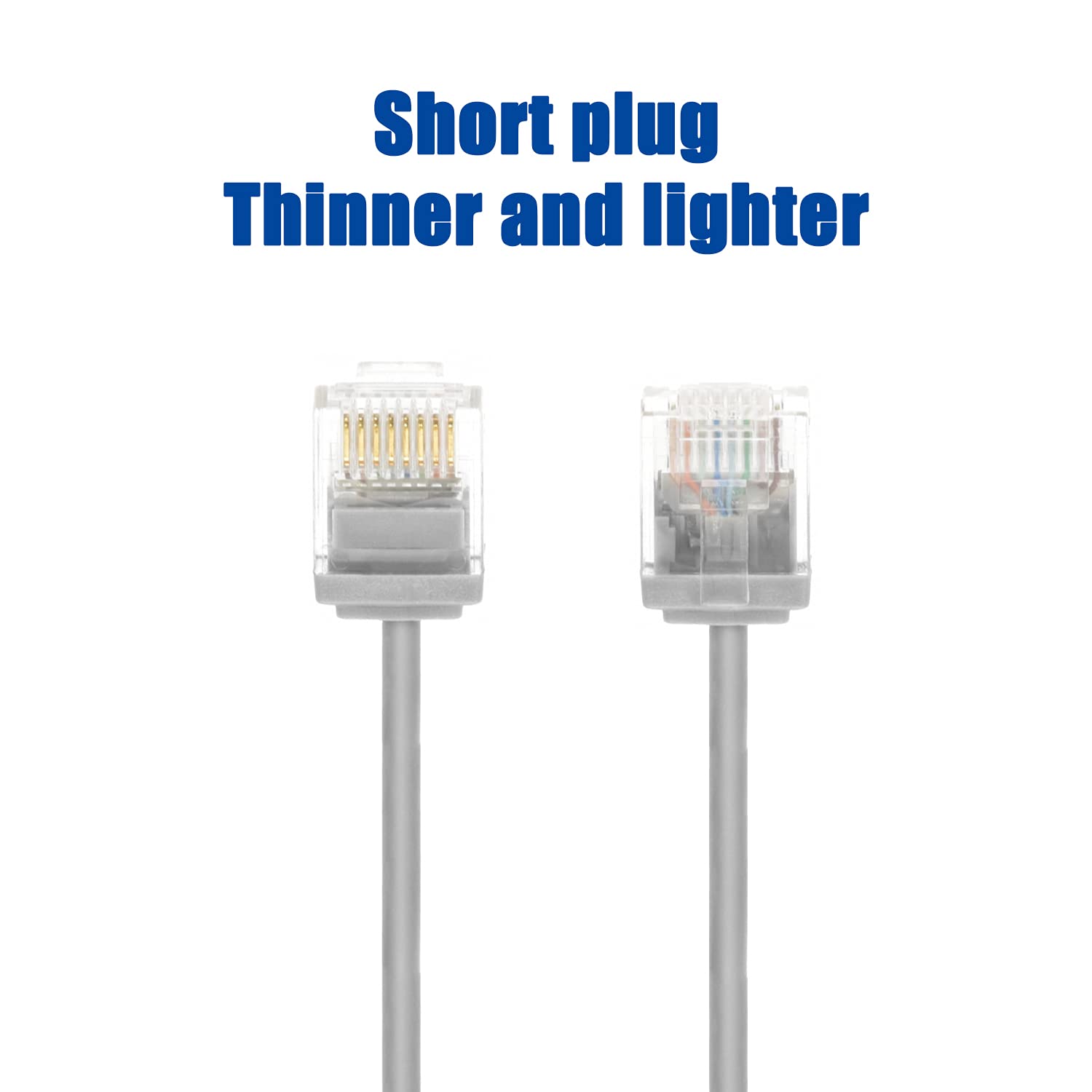 Beszin Cat6A UTP Super Slim Ethernet Network Cable 32AWG 550MHz, Patch Cable, 10Gigabit High Speed LAN Ethernet Cable (2Ft, Gray, 10-Pack)