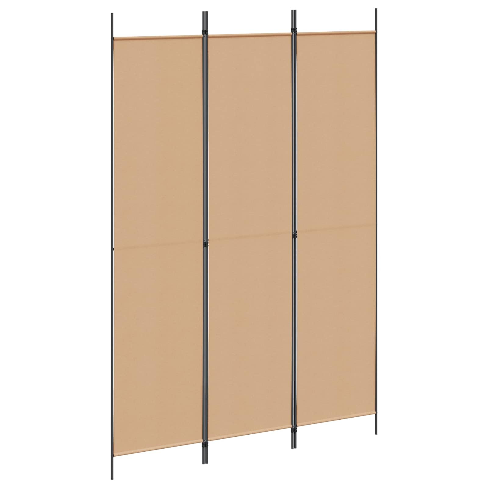 vidaXL Paravent à 3 panneaux Beige 150 x 220 cm Tissu, Séparateur de pièce contemporain, pliable, écran de confidentialité, cadre en fer, tissu, espace intérieur