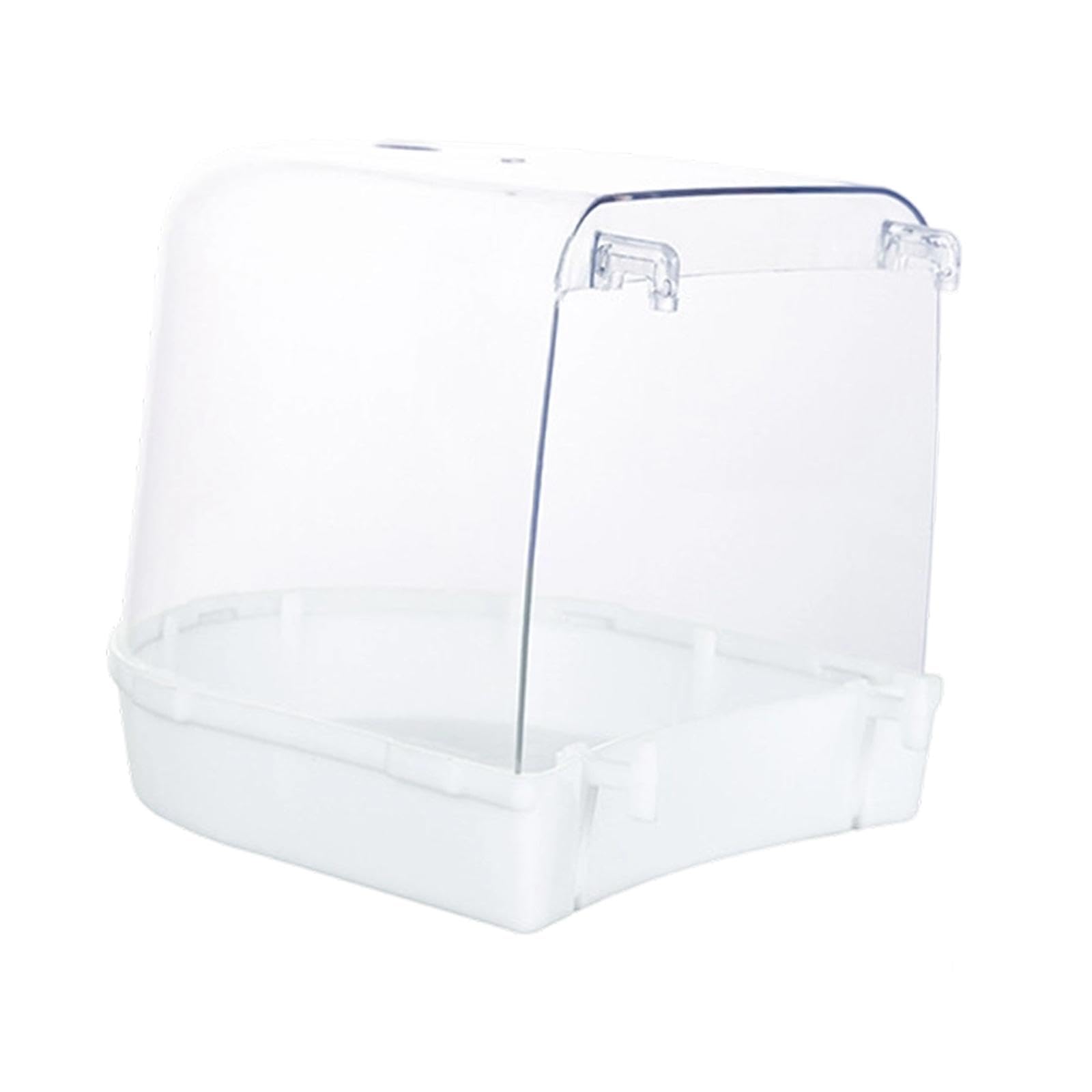 Bain d'oiseaux Transparent et Spacieux pour Cage, Idéal pour Les Perroquets, Perruches Ondulées, Canaris, Inséparables et Calopsittes, Blanc