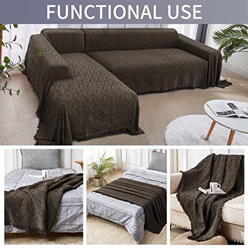 Homerilla Sectional Couch Covers For Sectional Sofa L Shaped Couch Cover Blanket 2 Pieces Sofa Covers Sectional Couch Cover L Shape Furniture Protector (Chocolate, X-Large) #TOP5