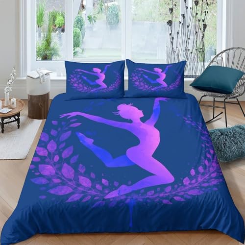 Housse de couette danseuse hypoallergénique anti-acariens microfibre douce lit simple zip - 4