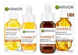 Garnier Skin Active - Estuche de sérum diurno antimanchas + sérum nocturno potenciador de brillo, cuidado facial enriquecido en vitamina C, vegano y libre de crueldad, todo tipo de piel, 2 x 30 ml
