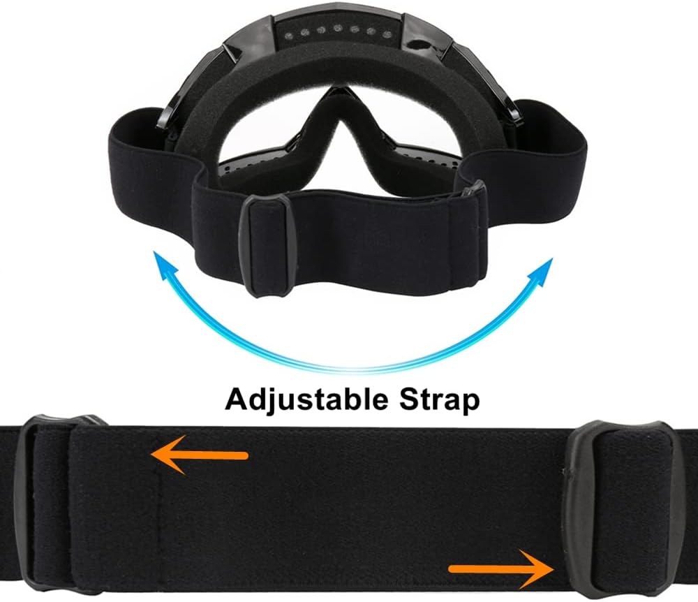 LJDJ Motorcycle Goggles -Dirt Bike ATV Motocross Eyewear Anti-UV Adjustable MX Riding Offroad Protective Glasses Racing Combat Tactical Military Goggles for Men Women Youth Adult : Automotive