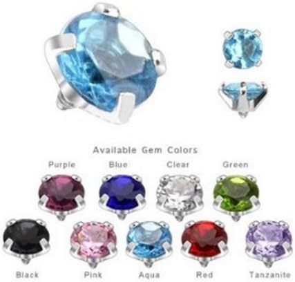 BodyJewelryOnline 90 Pcs of Assorted Color Prong Set Round Gem Dermal Top