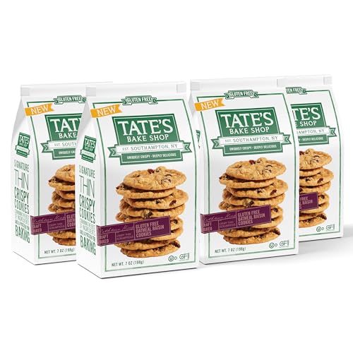 Tate's Bake Shop Gluten Free Oatmeal Raisin Cookies, 4-7oz Bags