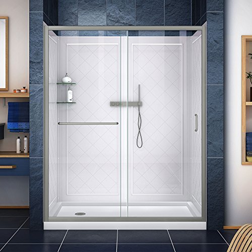 Dreamline Dl-6119L-04Cl Shower Door, Base And Backwalls, 36 In D X 60 In. W, Brushed Nickel #TOP6