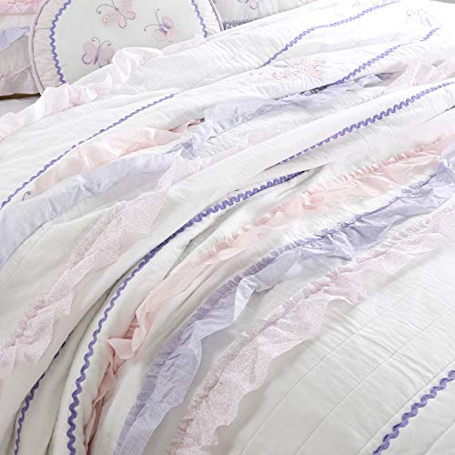 image for Cozy Line Home Fashions Irene Light Purple Pink White Butterfly Romant