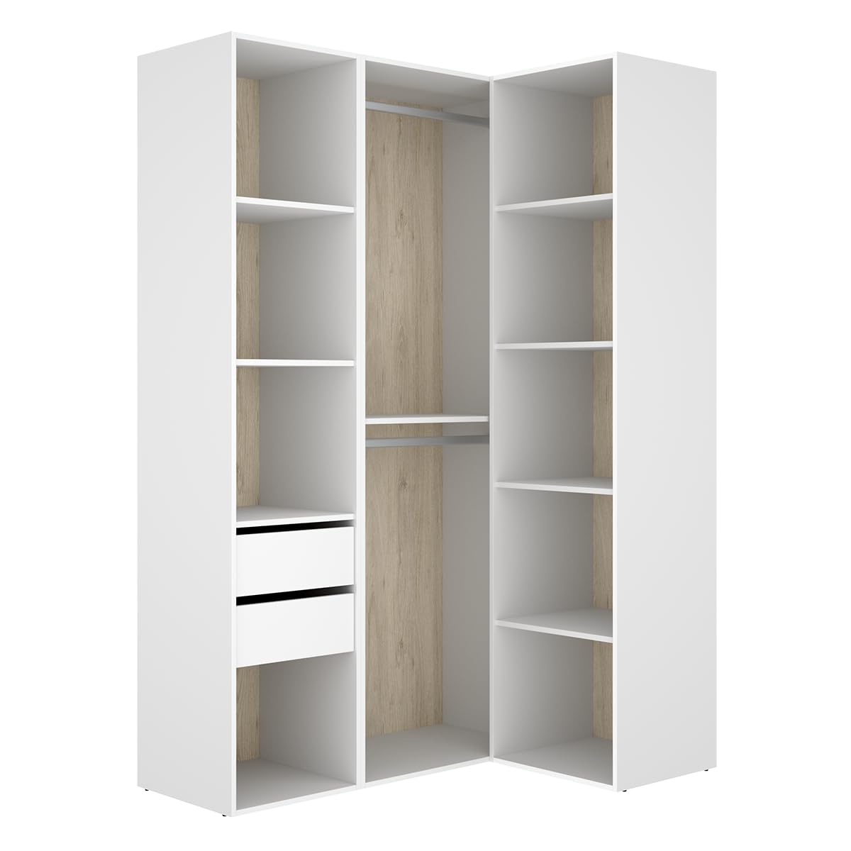 DEKIT Grupo RIMOBEL-Conjunto Armario-VESTIDOR Rincon con Trasera Reversible