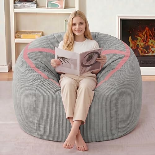 Image of 3FT Bean Bag Chair 3'Big Bean Bag Chairs with Adults, Large Beanbag Chair