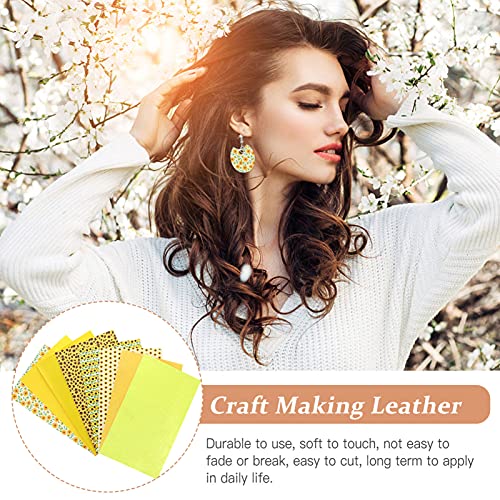 EXCEART 8 Vellen Zonnebloemen Gedrukt Faux Leather Vel Pu Grain Geweven Synthetisch Leer Vel Diverse Voor Oorbellen… - Afbeelding 7