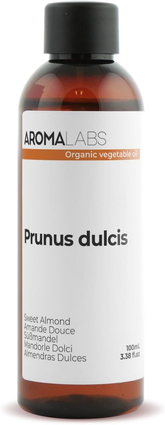 Organic Sweet Almond (Prunus dulcis) – 100 ml – Virgin and AB Certified Vegetable Oil – Aroma Labs – Made in France