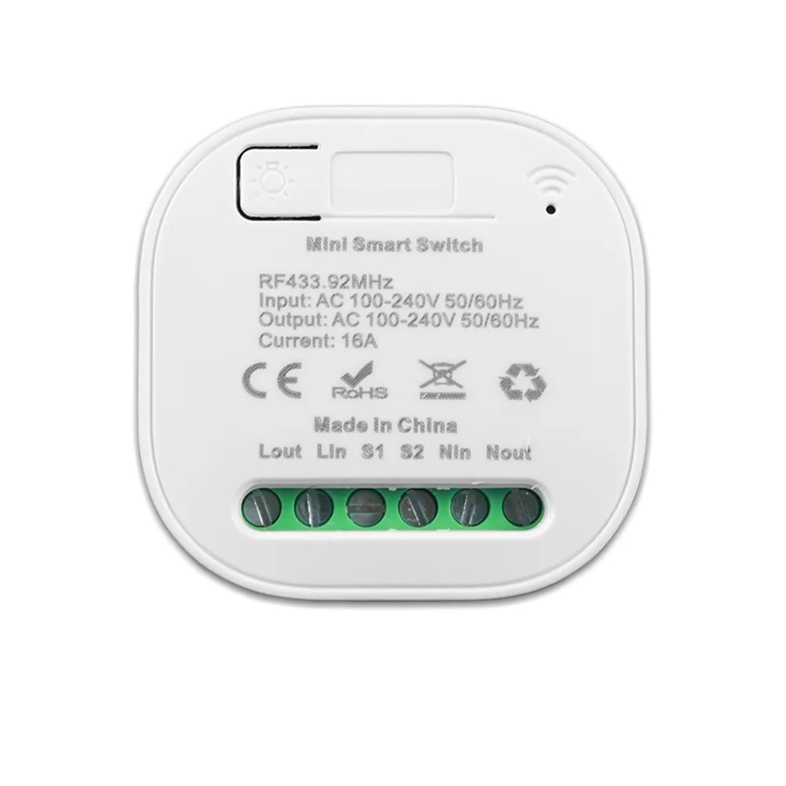 Interruptor de luz Inteligente inalámbrico RF433, no Requiere batería, Resistente al Agua, 110-220V, con minireceptor, Juego de interruptores for Mejorar la casa (Color : WiFi RF Receiver)