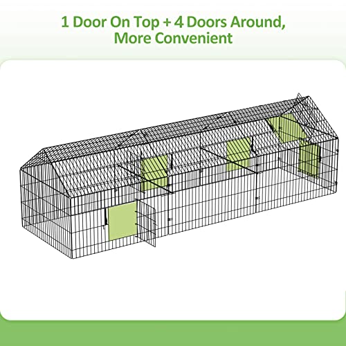 INJOPEXI Metal Chicken Coop 130"×40"×39" Chicken Runs for Yard with Cover Chicken Playpen Enclosure Chicken Pen Kennel Duck Coop Cage for Outdoor Backyard Farm Rabbit Dog Cat Small Animal Poultry by INJOPEXI - Image 4