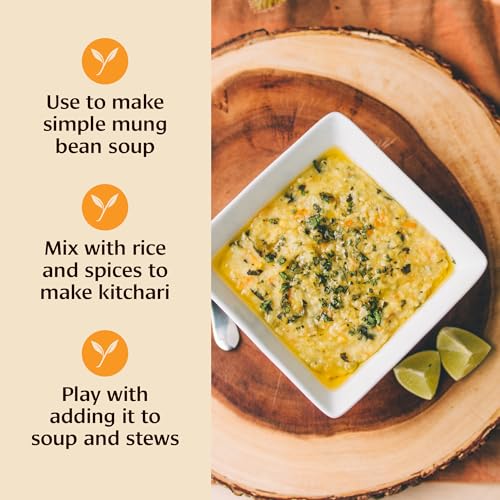 Banyan Botanicals Organic Yellow Mung Dal – Premium Split Mung Beans for Kitchari, Cleansing, and Ayurvedic Recipes – Plant-Based Protein – 1.65 lb. – Non-GMO, Gluten Free, Vegan