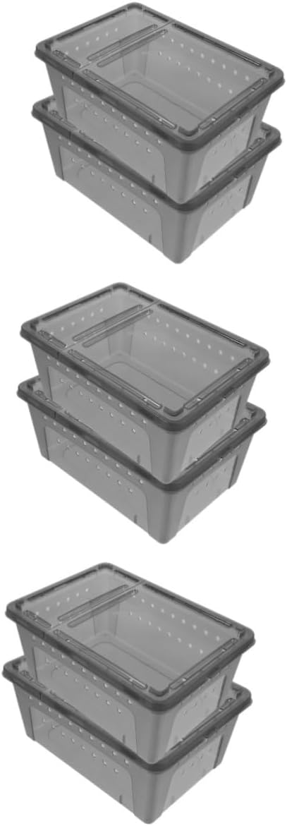 3sets Lizard Breeding Box Viewing Window Reptile Tank Accessory Reptile Feeding Box Spider Terrarium 2pcs*3