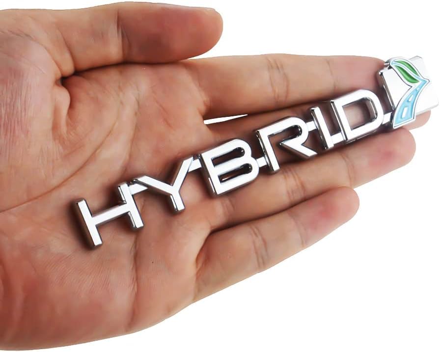 Image of 1Pc Hybrid Emblem 3D Metal Badge Door Rear Tailgate Decal Sticker Nameplate Logo (Chrome)