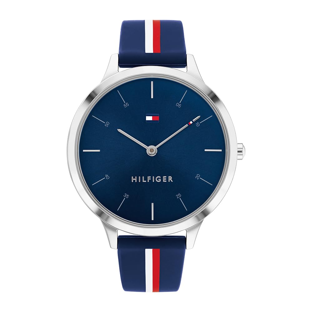 Montre Analogique Femme Tommy Hilfiger avec Bracelet en Silicone Bleu