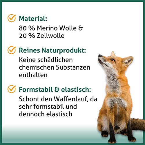 Foto von Filz-Laufreiniger Filzreiniger Laufreiniger zur Waffenpflege für Pistole Revolver Büchsen Gewehre Flinten (Kaliber .22/5,56 mm - 100 Stück)