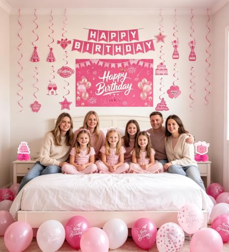Image of Pink Birthday Decorations for Women