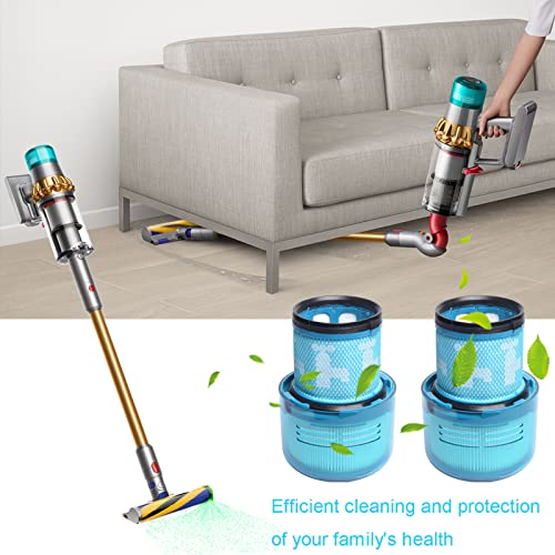 Walntec 3-Pack Blue Replacement Filters For Dyson V15 Detect, V15 Detect+, V11 Torque Drive, V11 Animal, And Sv14 Cordless Stick Vacuum Cleaner #TOP6