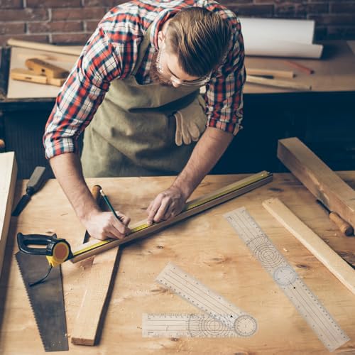 Catelves Winkelmesser, Goniometer Physiotherapie, PVC Medizinischer Winkelmesser 360° Winkel Transparenter Gelenkmesser 38cm Spinal Lineal Winkellineal für Physiotherapie, Sporttherapie