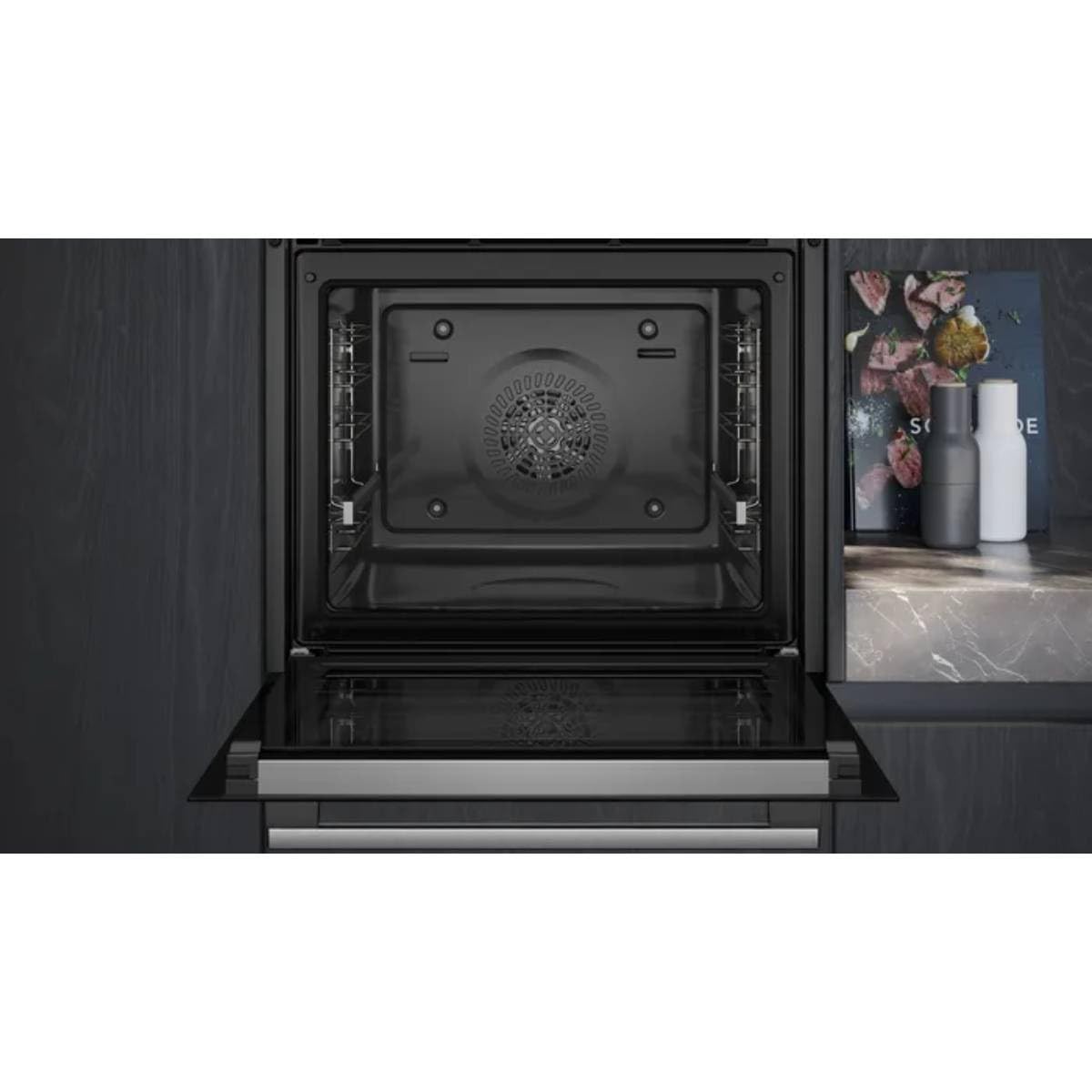 Siemens - Horno iQ300, 60 x 60 cm, Limpieza pirolítica, humidClean, cookControl, Acero Inoxidable, HB574AER3