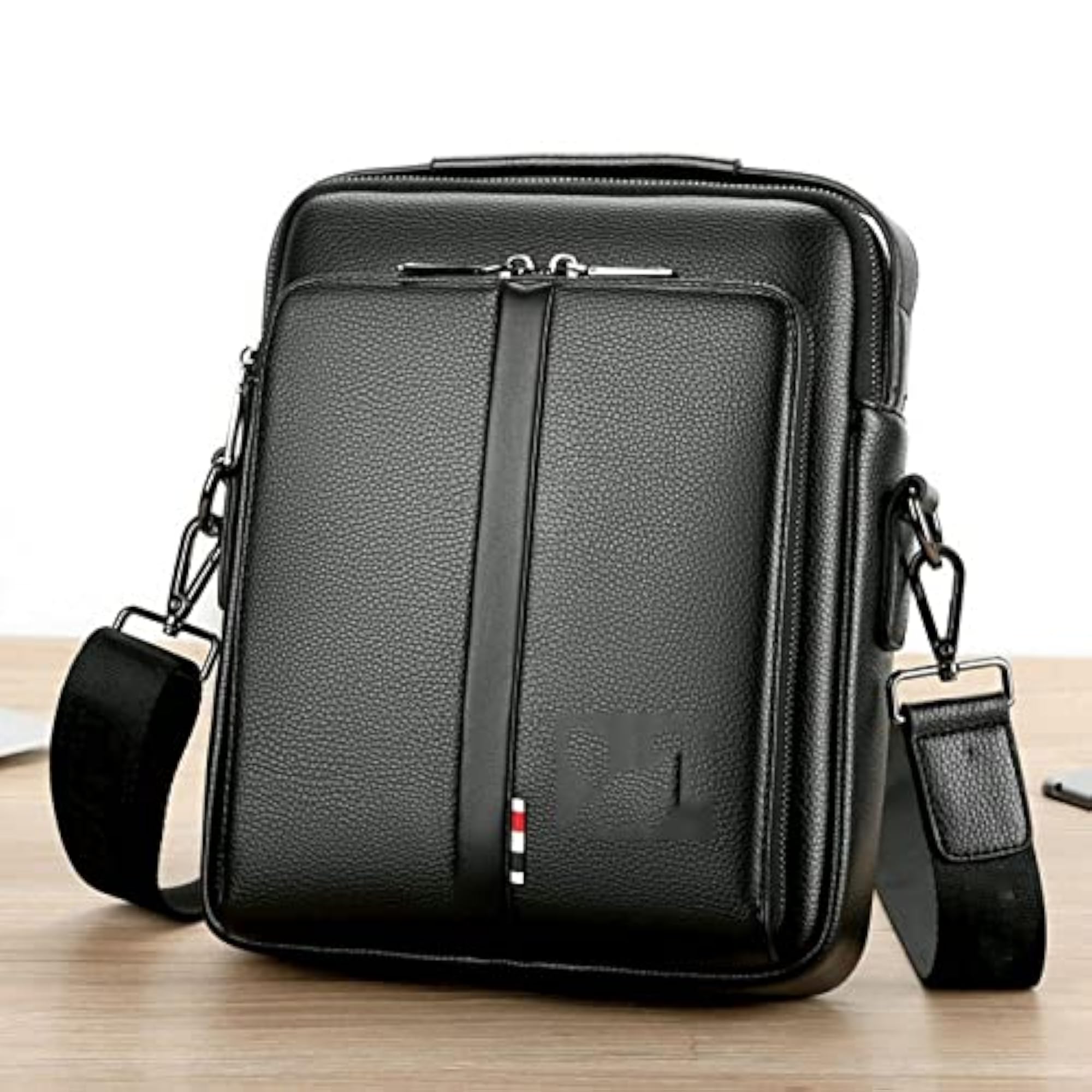 Leather Office Work Business Crossbody Bag for Men