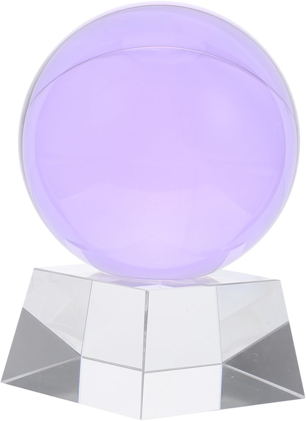 1Set Purple Crystal Ball with Decorative Adornment for Home Office and Birthday with Transparent Base