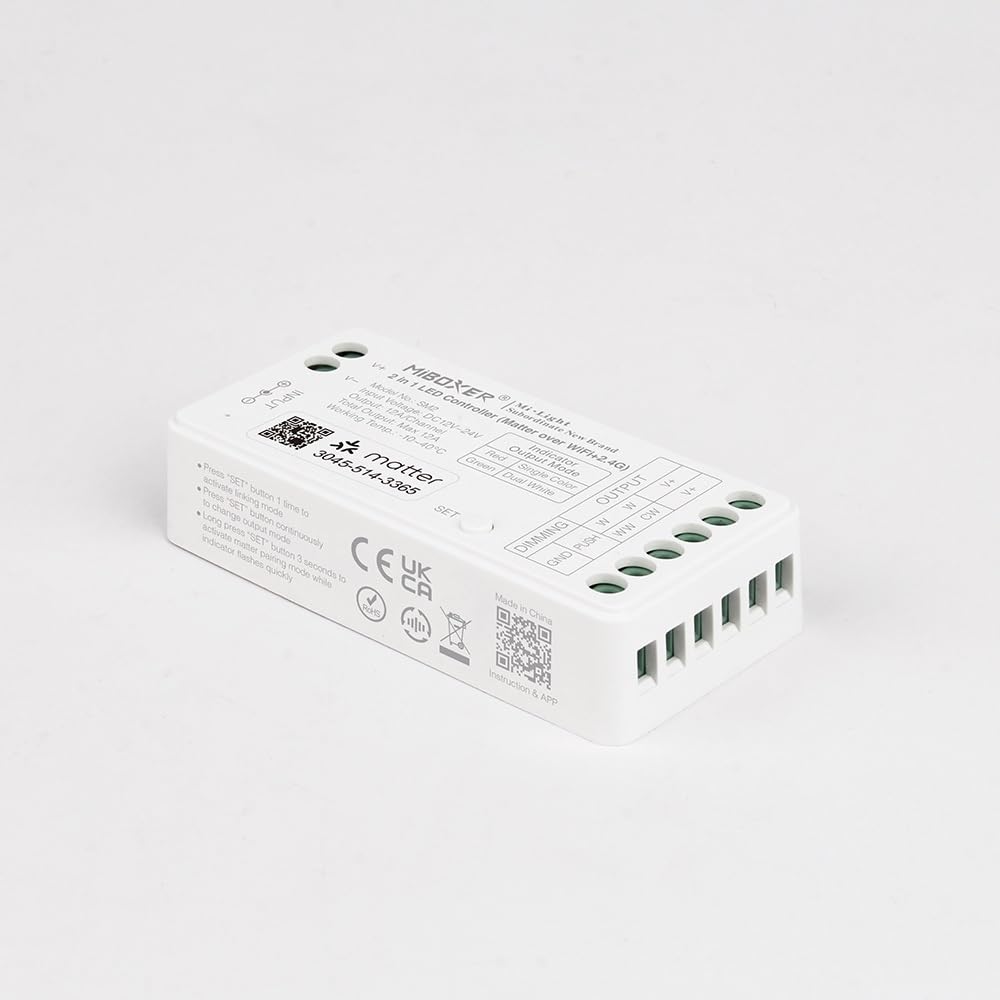LGIDTECH SM2 Miboxer - Controlador de tira de luz LED 2 en 1 que importa sobre WiFi + 2.4 GHz, control de aplicación para smartphone directamente, compatible con Siri, Google Assistant, control de voz