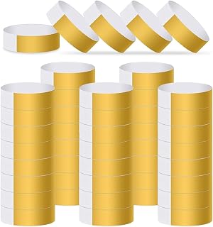 Eintrittsbänder 300 Stück, Gold Event Handgelenkband Papier-Armbänder Partybänder Wasserdichte Wasserfeste Papierarmbänder Securebänder Festival Armbänder Kontrollbänder