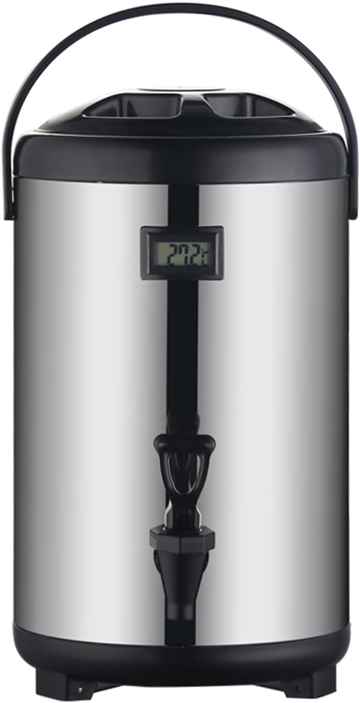 業務用三重壁断熱飲料容器 12L容量 漏れ防止注ぎ口 可視温度計 錆びない変色なし ホット/コールドドリンクスーパーバイザー