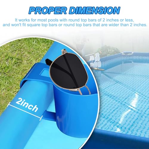 Pool Getränkehalter, 4 Stück Poolrand Getränkehalter aus Kunststoff, Multifunktionaler Poolside Cup Holder,Poolside Dosenhalter, Pool Becherhalter zum Abstellen von Getränken und Gegenständen – Bild 5