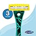 Noxzema Just Right 3-Blade Razors, 10 Count; Pivoting Head; Multicolor, Triple Blade Disposable Razors with Pivoting Head Adjust to Curves; Features Ultra-Thin Blade and Plastic Blade Covers