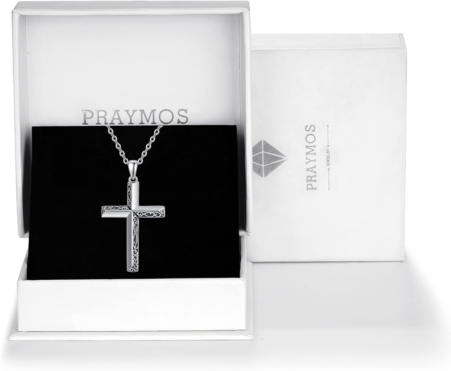 PRAYMOS Cross Necklace for Women Men 925 Sterling Silver Simple Dainty Cross Necklace Women Christian Religious Jewelry Gifts - Image 6