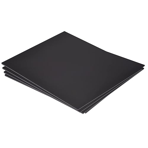 MECCANIXITY Hoja de plástico ABS negro de 10 x 8 x 0.04 pulgadas para modelo de construcción, manualidades de bricolaje, panel, paquete de 4