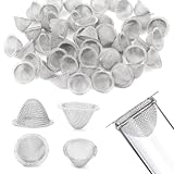 HABNI 50 Pezzi Filtro Per Schermi Conici, 16Mm Riutilizzabili Schermi A Ciotola In Rete, Schermo In Acciaio Inossidabile Pretagliato, Filtro In Rete Metallica, Per Domestico, Industriale, Laboratorio immagine