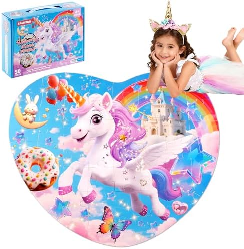 Floor Puzzles for Kids Ages 3-5, Unicorn Puzzles for Toddler Ages...