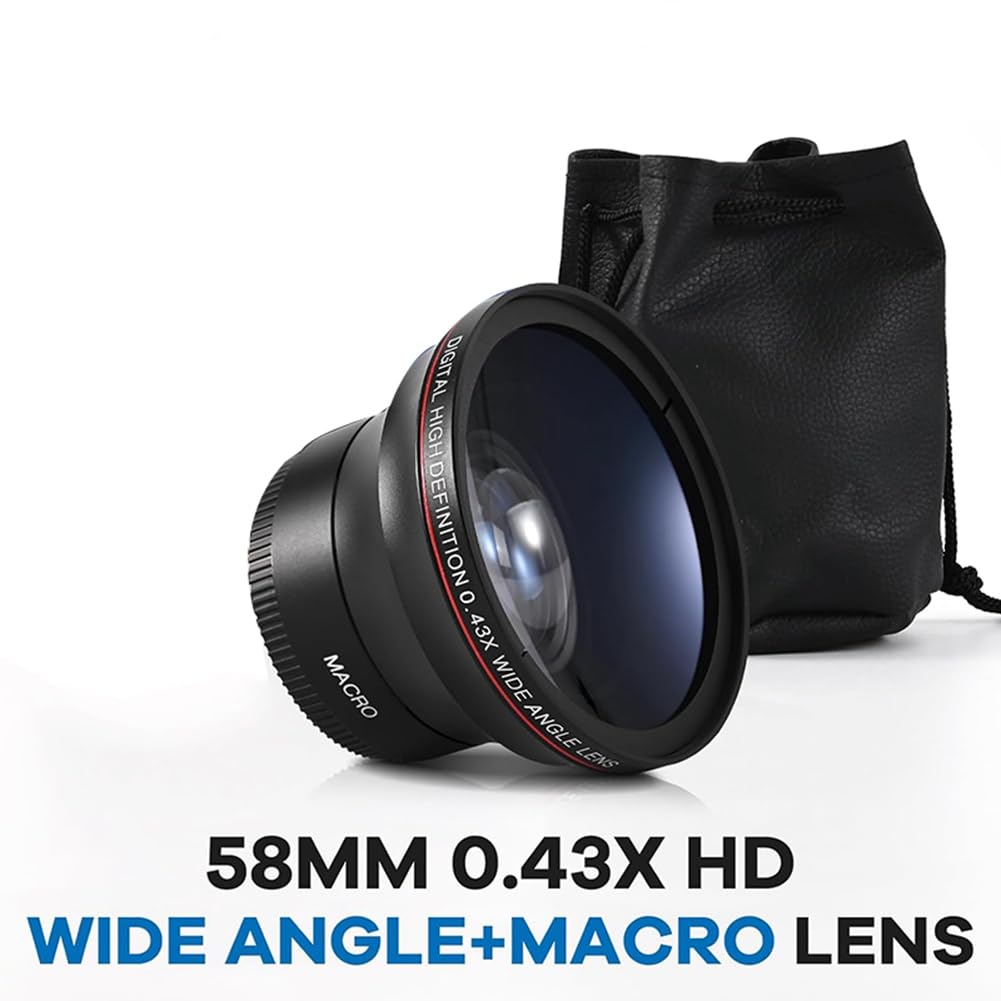 Erweiterung für 58mm Kameras für 58MM 0,43x Hochauflösende Weitwinkel- + Makroobjektivaufsatz Verbesserung der Fotografischen Kreativität