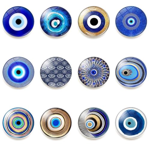 Juego de 12 imanes decorativos para refrigerador con diseño Ojo Turco miniatura 1