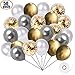 Produktbild Ourworld 50 Stück Golden Luftballons Gold Luftballons Silber Weiß Helium Ballons Konfetti Luftballons Hochzeit hochzeitsballons, 12 Zoll Latex Ballon Metallic Luftballons für Geburtstag Hochzeit Taufe