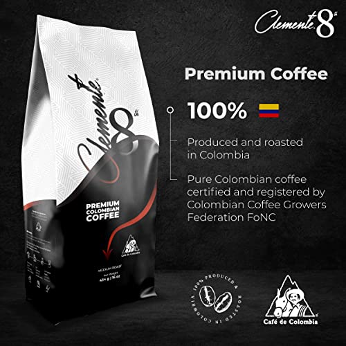 Café Premium Colombiano Clemente 8Th Tostado Medio 454g miniatura 4