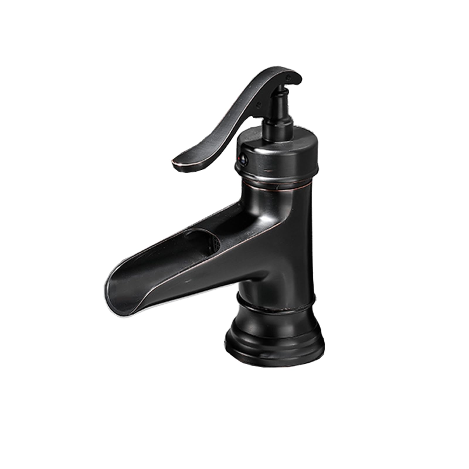 Wdsopk Black Vintage Single Lever Mixer Tap, Waterfall Sink Faucet For Washbasin ( Short)
