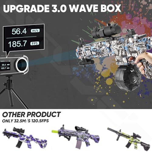 Image of Akvich Big Electric M416 Gel Ball Blaster, Double Shooting Modes Splatter Ball Blaster with 20000 Water Beads, for Outdoor Activities - Shooting Team Game, Ages 12+, Yellow