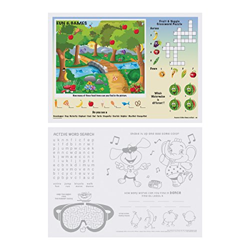 Hoffmaster 310693 Fun Games 2-Sided Placemat, 10