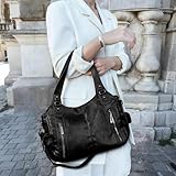 Generisch Generish Handtasche Damen,Weiches Leder Tote Hobo Bag Groß Shopper Tasche Uni Tasche Vintage Bag Braun Slouchy UmhäNgetasche Arbeitstasche für Schule Reisen