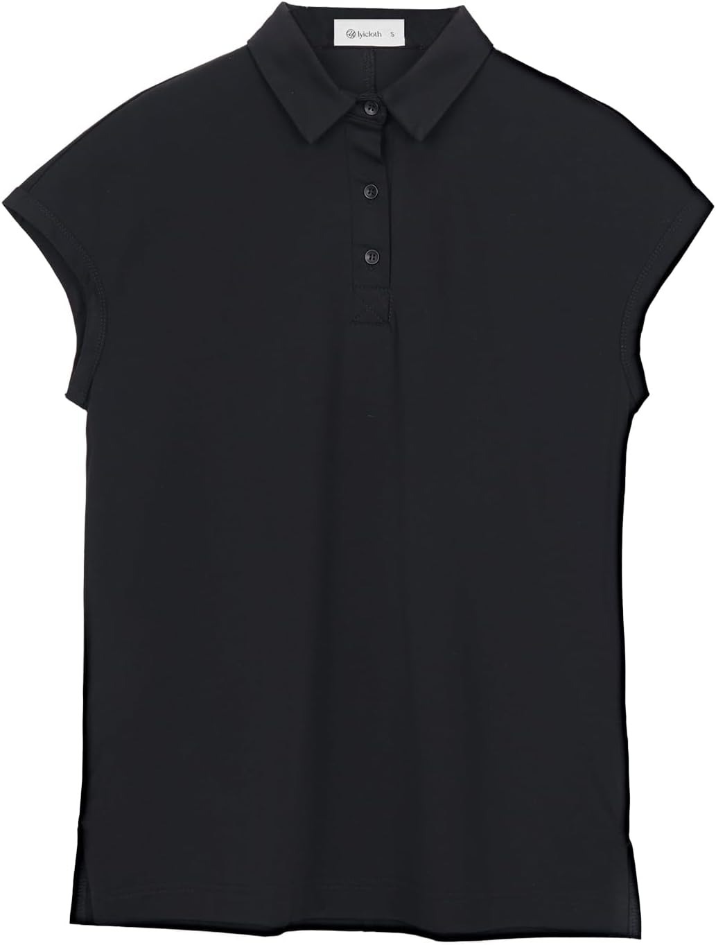 Polo Shirts for Women Summer Casual V Neck Collared Shirt Cap Sleeve Tops with Side Slit Hem Breathable Tunics